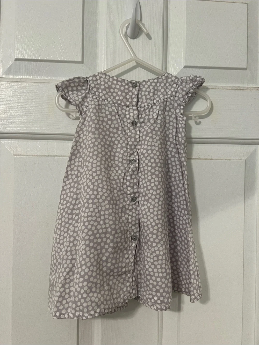 Lilac Polka Dot Flutter Sleeve Dress for Girls